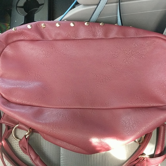 Faux leather red studded bag - Picture 3 of 4